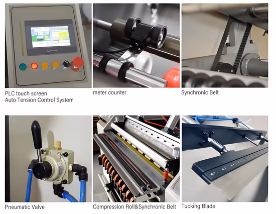 Proveedor de China Cocina automática Hogar Papel de aluminio Papel para hornear Papel de silicona Papel térmico Film transparente Rebobinadora de rollos gigantes Máquina rebobinadora cortadora